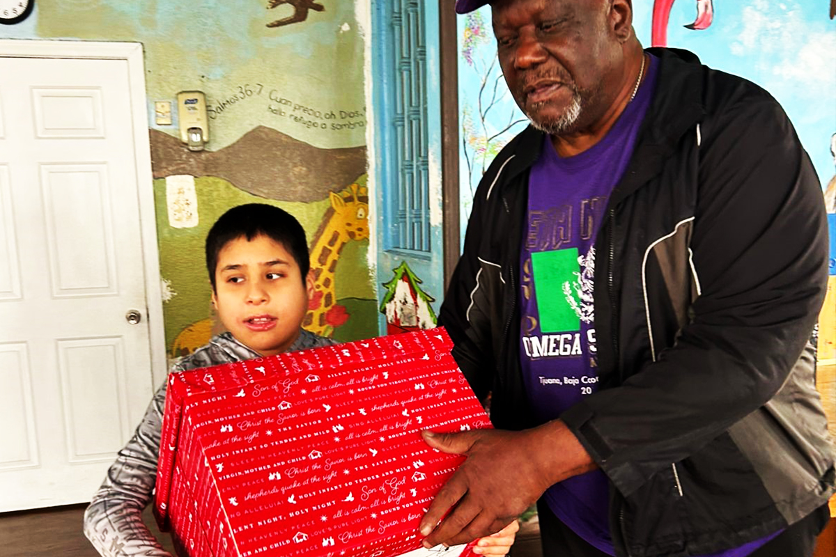 Brothers helping Children